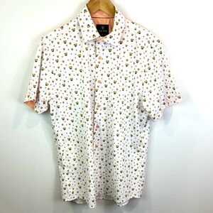 Tom Baine white with Pride hearts Shirt size L